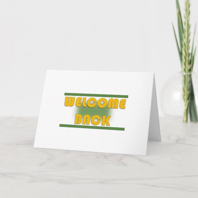 Welcome back Card (Front)