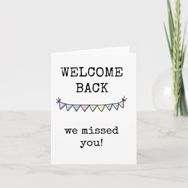 Welcome Back Card (Front)