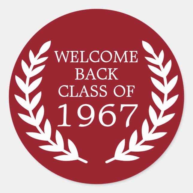 Welcome Back Class Of Classic Round Sticker (Front)
