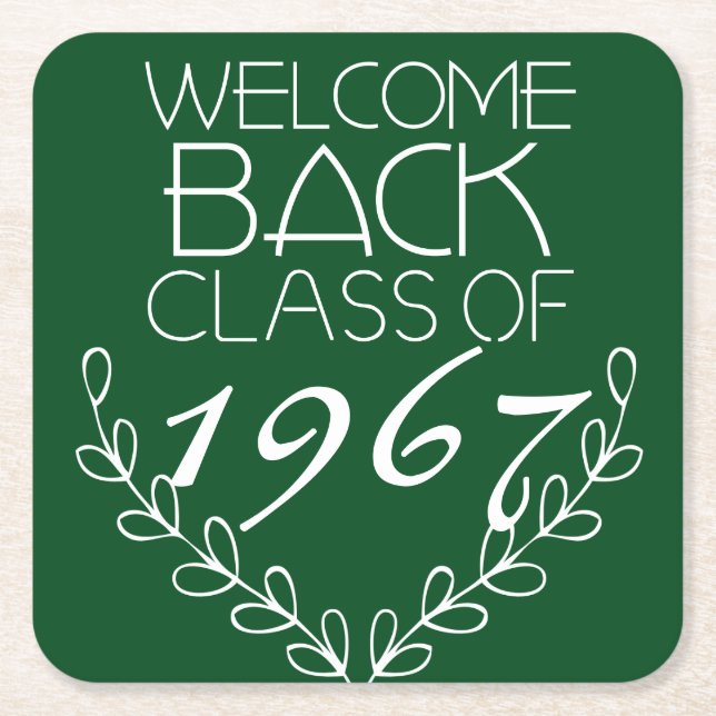 Welcome Back Class Of Square Paper Coaster (Front)