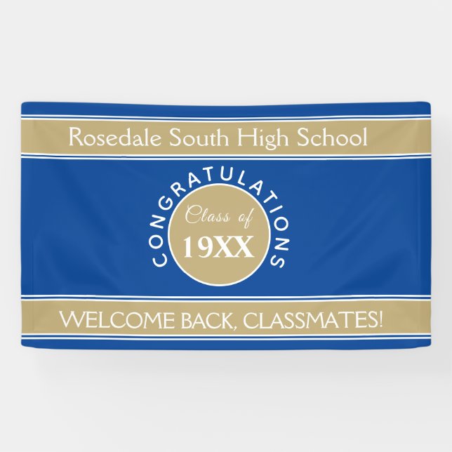Welcome back!! CUSTOM class reunion banner (Horizontal)