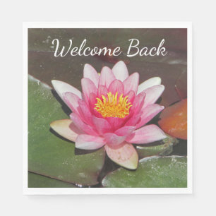 Welcome Back Employee Teacher Water Lily Flower Napkin