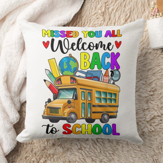 Welcome Back First Day Of School Bus Driver Cushion (Blanket)