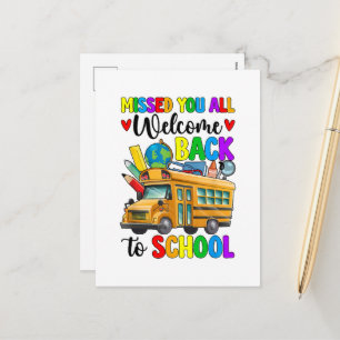 Welcome Back First Day Of School Bus Driver Holiday Postcard