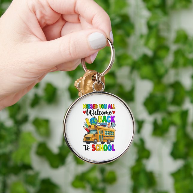Welcome Back First Day Of School Bus Driver Key Ring (Hand)