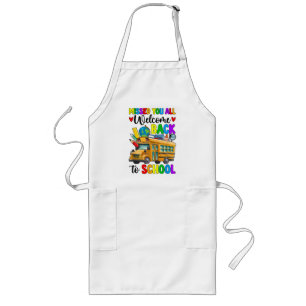 Welcome Back First Day Of School Bus Driver Long Apron