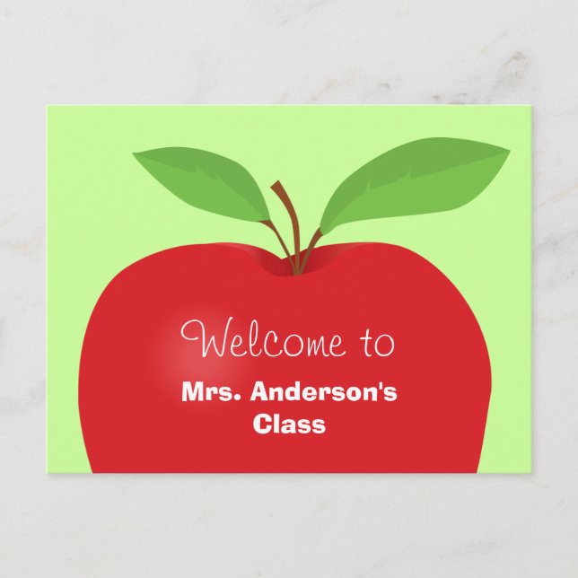 Welcome back from teacher postcard (Front)