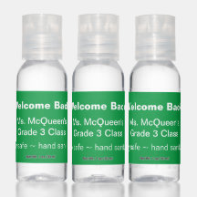 Welcome Back Green Classroom Hand Sanitizer