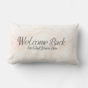 Welcome Back I’m Glad You’re Here Elegant Floral Lumbar Cushion