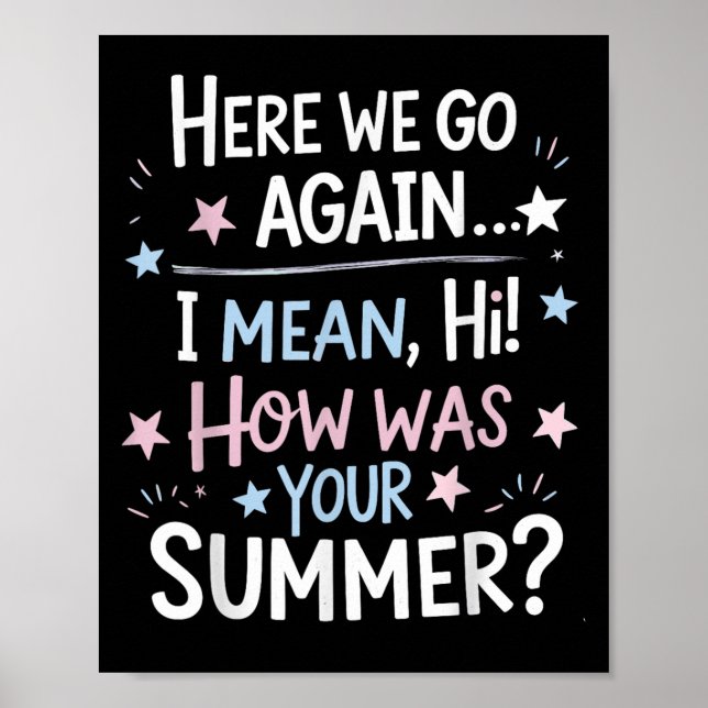 Welcome Back Im Glad Youre Here, Back To School Te Poster (Front)