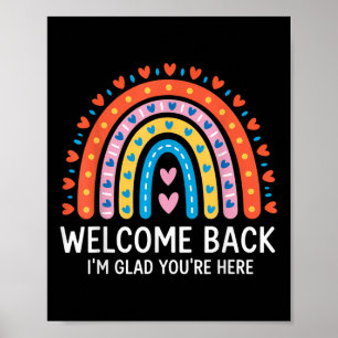 Welcome Back Im Glad Youre Here First Day Of Schoo Poster