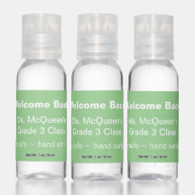 Welcome Back Mint Green Classroom Hand Sanitizer