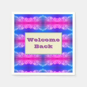 Welcome Back Neon Tie-dye Pattern Celebration Napkin