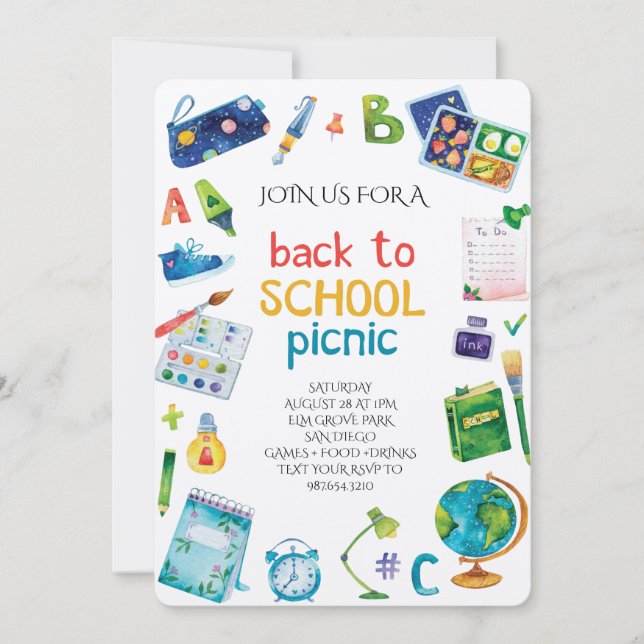 Welcome Back School Picnic Invitation (Front)