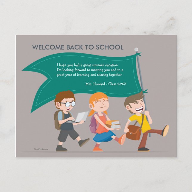 Welcome Back Teacher's Postcard (Front)