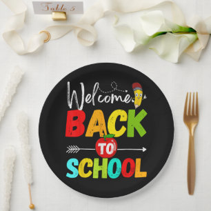 Welcome Back to School 2026 Teachers Students Paper Plate