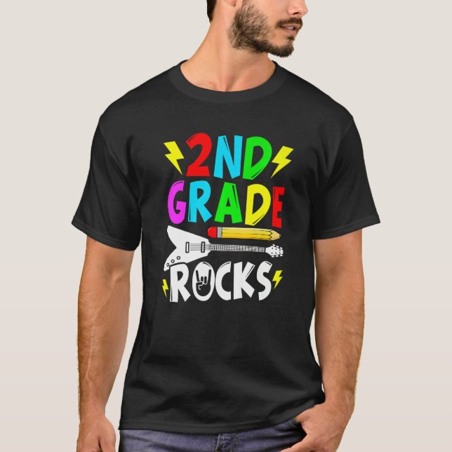 Welcome Back To School 2nd Grade Rocks Cute T-Shirt (Front)
