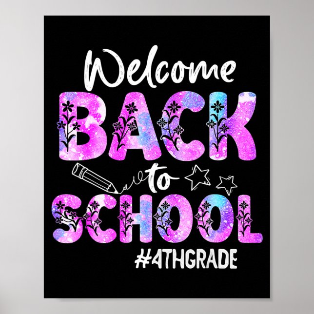 Welcome Back To School 4th Grade Back To School  Poster (Front)