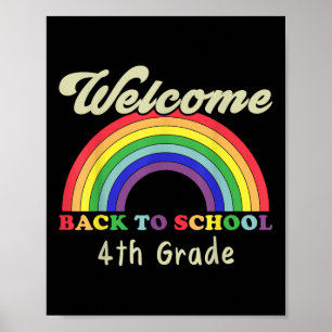 Welcome Back To School 4th Grade Teacher Student R Poster
