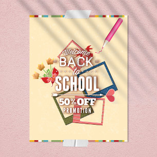 Welcome Back To School 50% Off Promotion Flyer