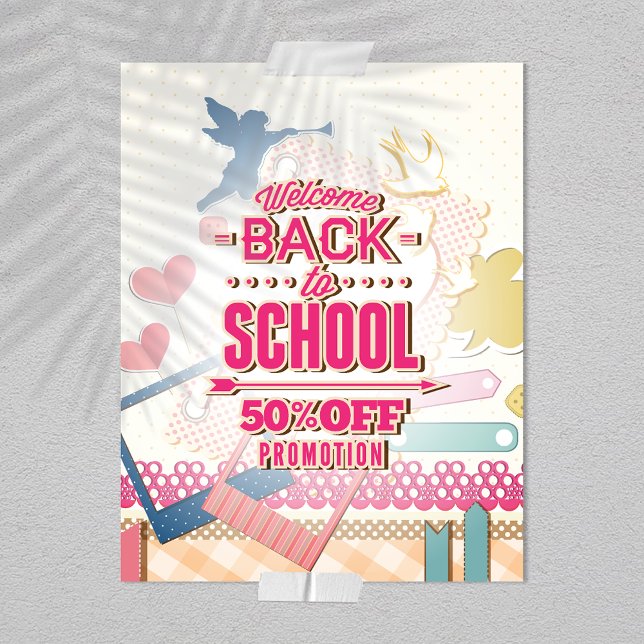Welcome Back To School 50% Off Promotion Flyer (Creator Uploaded)