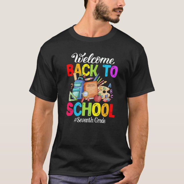 Welcome Back To School 7th Grade Cute T-Shirt (Front)
