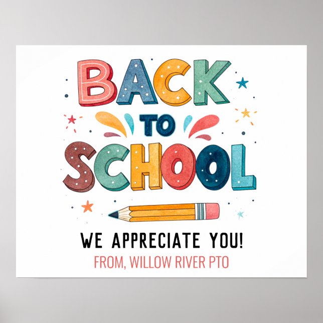 Welcome Back to School  – Bright & Fun Classroom Poster (Front)