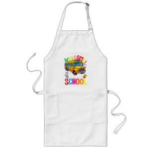 Welcome Back to School Bus 1st Day of School Long Apron