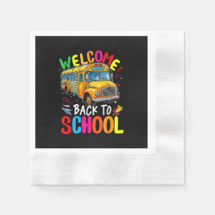 Welcome Back to School Bus 1st Day of School Napkin
