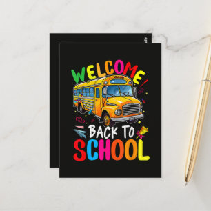 Welcome Back to School Bus 1st Day of School Postcard