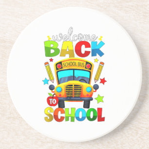 Welcome Back to School Bus 1st Day of School Teach Coaster