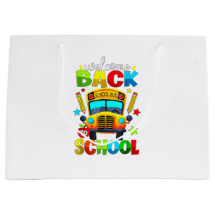 Welcome Back to School Bus 1st Day of School Teach Large Gift Bag
