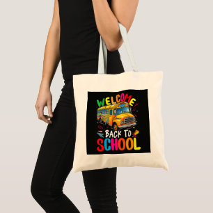 Welcome Back to School Bus 1st Day of School Tote Bag
