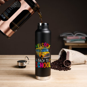 Welcome Back to School Bus 1st Day of School Water Bottle