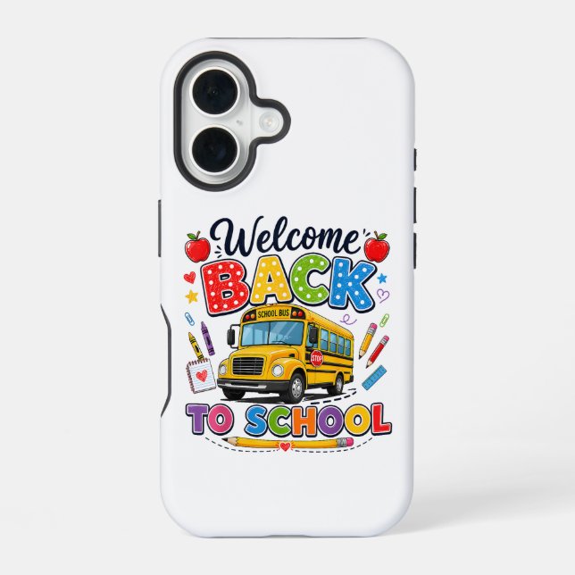Welcome Back to School Bus Driver First Day iPhone 16 Case (Back)