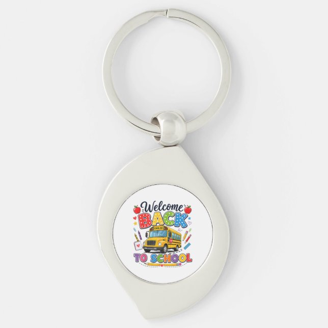 Welcome Back to School Bus Driver First Day Key Ring (Front)