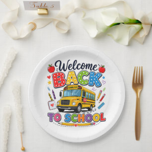 Welcome Back to School Bus Driver First Day Paper Plate
