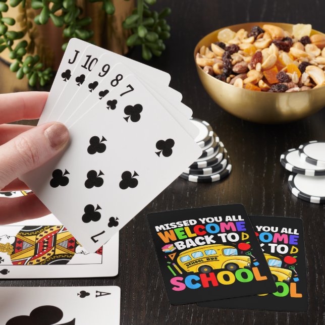 Welcome Back to School Bus Driver First Day Playing Cards (In Situ)