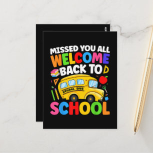 Welcome Back to School Bus Driver First Day Postcard
