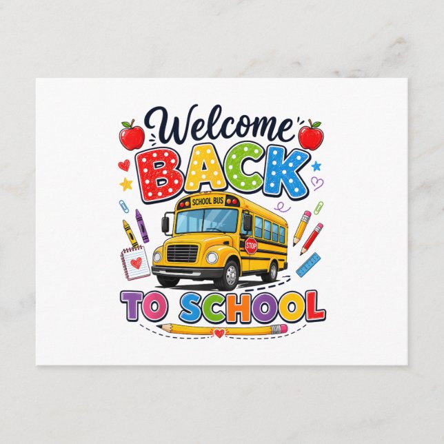 Welcome Back to School Bus Driver Tees First Day o Enclosure Card (Front)