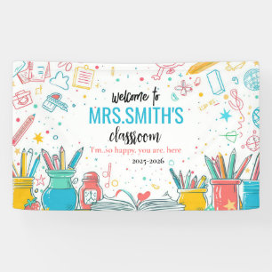 Welcome Back to School Colorful First Day  Banner