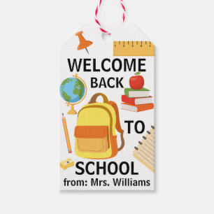 Welcome Back to School Colourful School Supplies Gift Tags