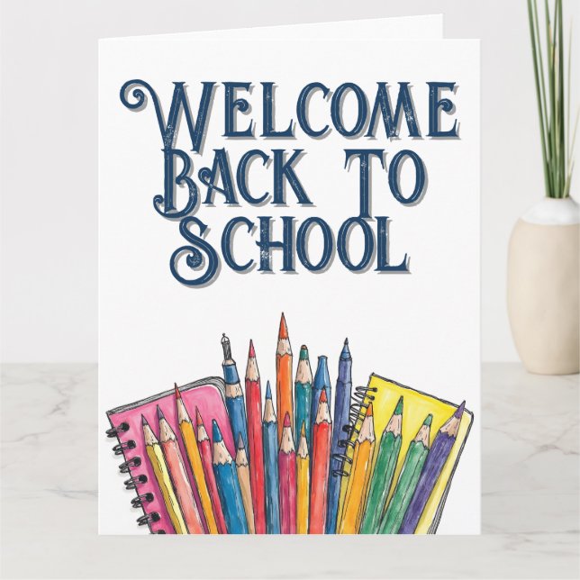 Welcome Back to School – Colourful Start Card (Front)