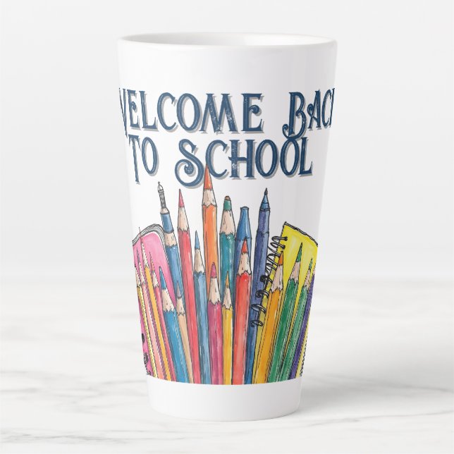 Welcome Back to School – Colourful Start Latte Mug (Front)