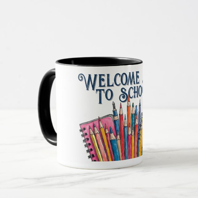 Welcome Back to School – Colourful Start Mug (Front Left)