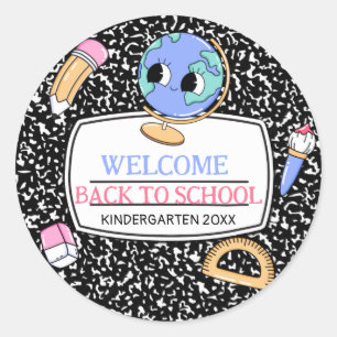 Welcome Back to school composition Notebook Classic Round Sticker