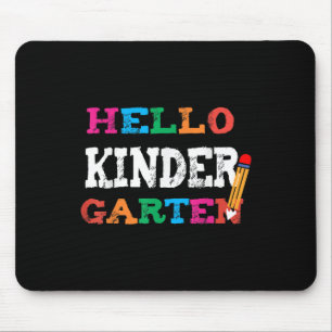 Welcome Back To School Cute Hello Kindergarten Mouse Pad