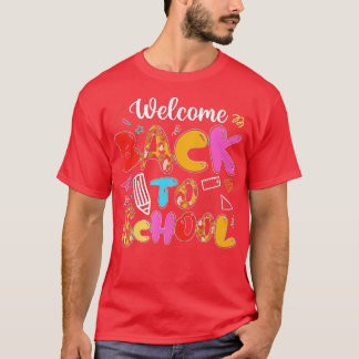 Welcome Back To School Cute Theme Leopard Teacher  T-Shirt