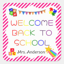 Welcome Back to School First Day at School Sticker