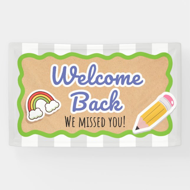 Welcome Back to School First Day Classroom Banner  (Horizontal)